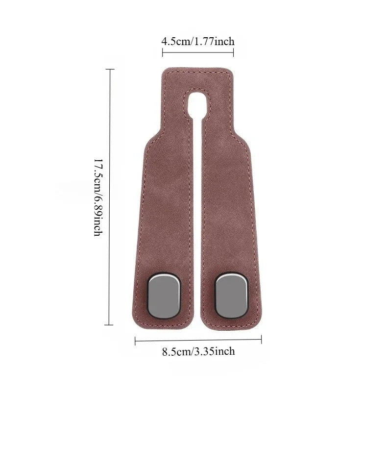 Suede Car Headrest Hooks for Bags and Groceries