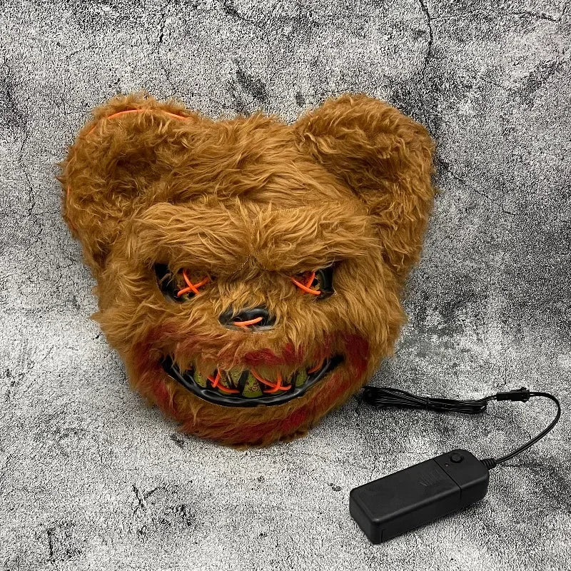 LED Illuminated Halloween Animal Mask with Glowing Eyes