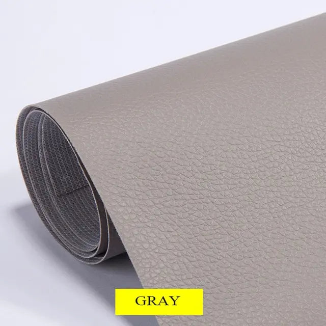 Roll of gray self-adhesive PU leather furniture repair patches