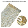 Gold laser wavy foil fringe curtain decor with double-sided tape for easy installation
