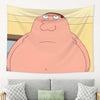 A cartoon illustration of Peter Griffin with a surprised expression on a light yellow background.
