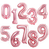 Gradient Rose Red Foil Number Balloons for Birthday & Party Decor
