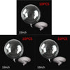 Clear bubble balloons shown in various sizes, including 10 inches and 10 pieces.