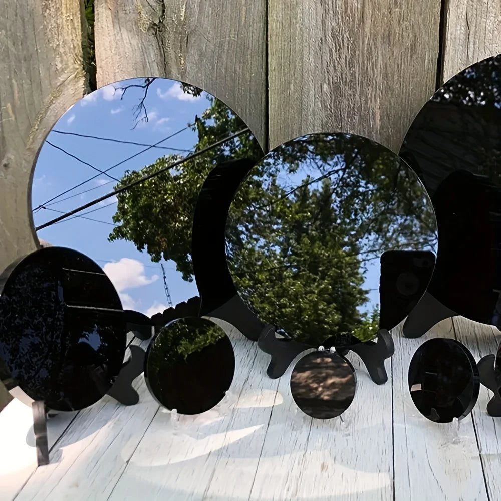 Polished Obsidian Mirror for Meditation & Crystal Displays