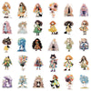 A collection of 15 cute doodle stickers featuring various anime and character designs on a white background.