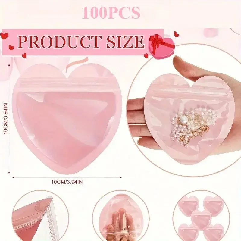 Heart-Shaped PVC Jewelry Storage Pouch