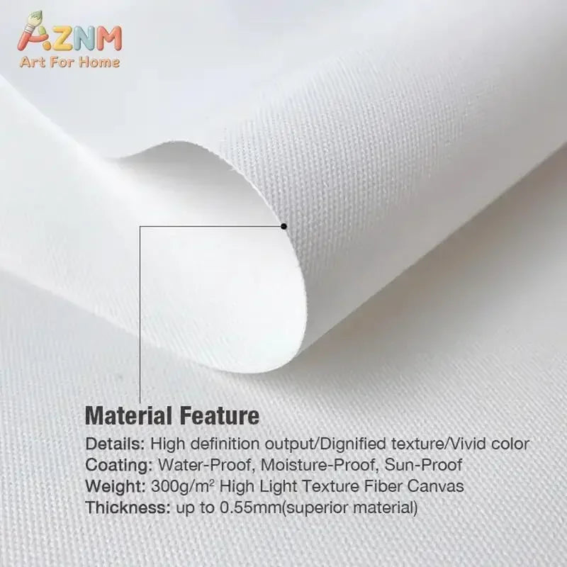 Roll of white canvas material for wall art featuring a minimalist witch silhouette design