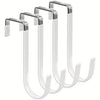 A set of heavy-duty door hangers with a scratch-protective rubber coating, shown in silver and white.