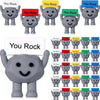 A collection of inspirational motivational stones featuring the text You Rock, displayed on a gray figure.