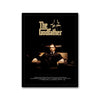 Black and white canvas wall art featuring a title card for The Godfather
