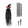 A set of light-up witches decorations including a witch hat, a pumpkin face, and several black stick lights.