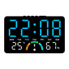 Digital alarm clock displaying 22:08 with temperature and humidity readings.
