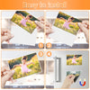 Hands install magnetic picture frames onto a refrigerator door and a locker.