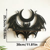 Black gothic bat and moon floating wall decor silhouette with measurements