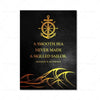 A black canvas print featuring a gold anchor emblem and the quote A smooth sea never made a skilled sailor by Franklin D. Roo