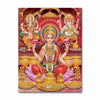 A canvas art print depicting Goddess Parvati, Lord Shiva, and Ganesha in a vibrant traditional style.