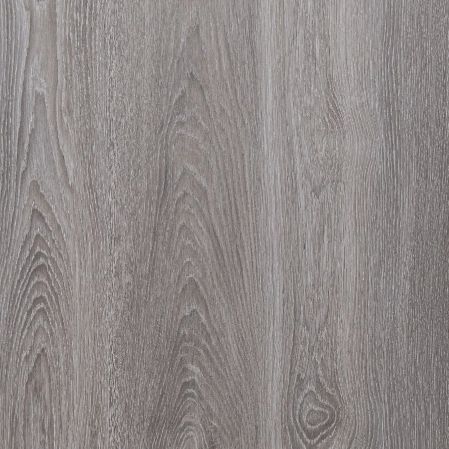 Close-up of gray wood grain wall tiles with vertical texture.