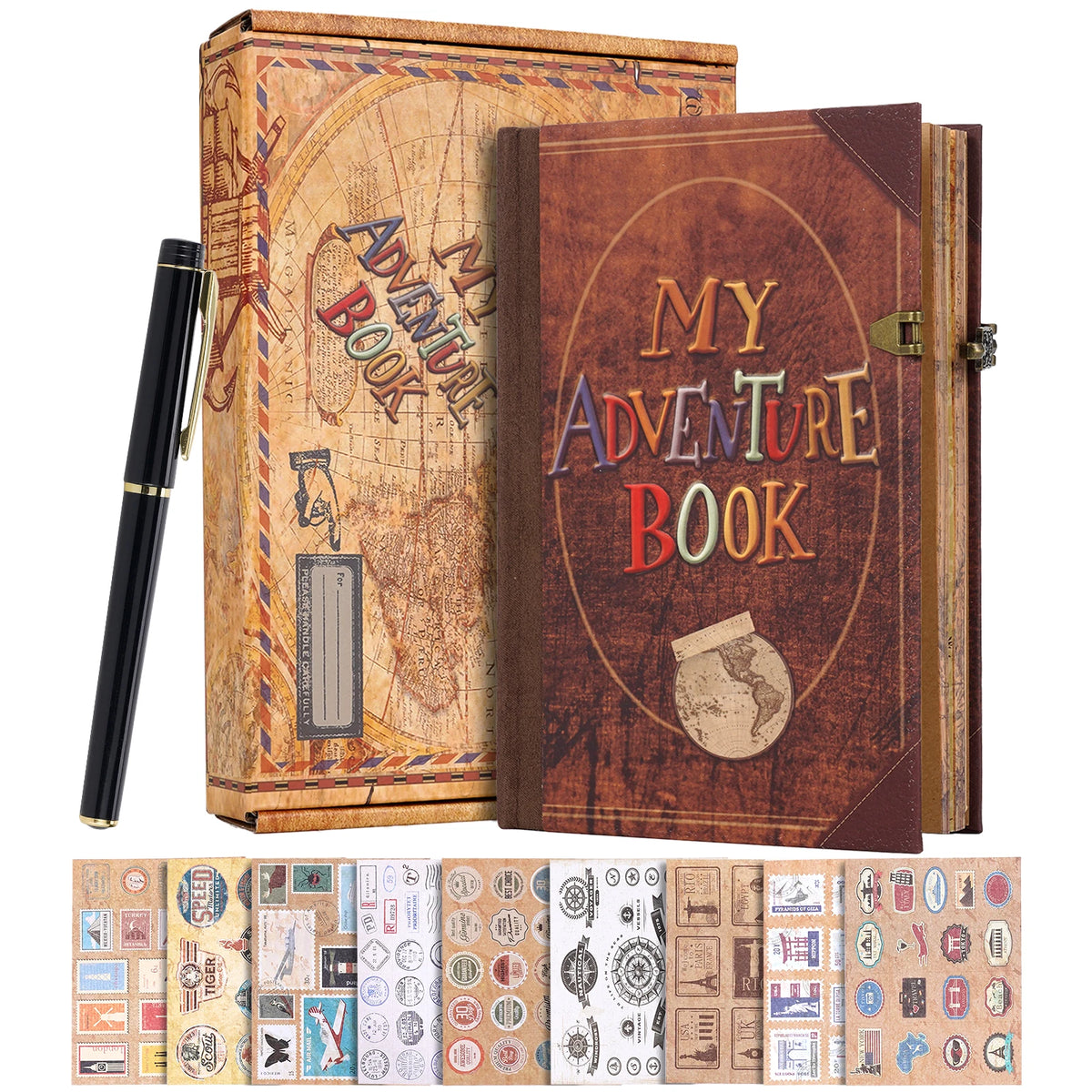 Retro Kraft Paper Adventure Photo Album with Up-Themed Accessories