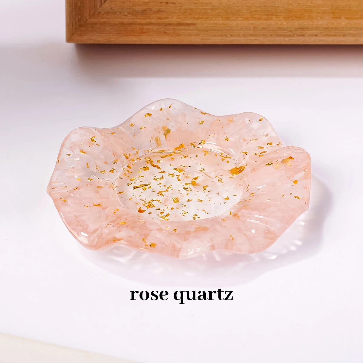Natural Crystal Reiki Bowl with Flower Plate for Meditation and Home Decor