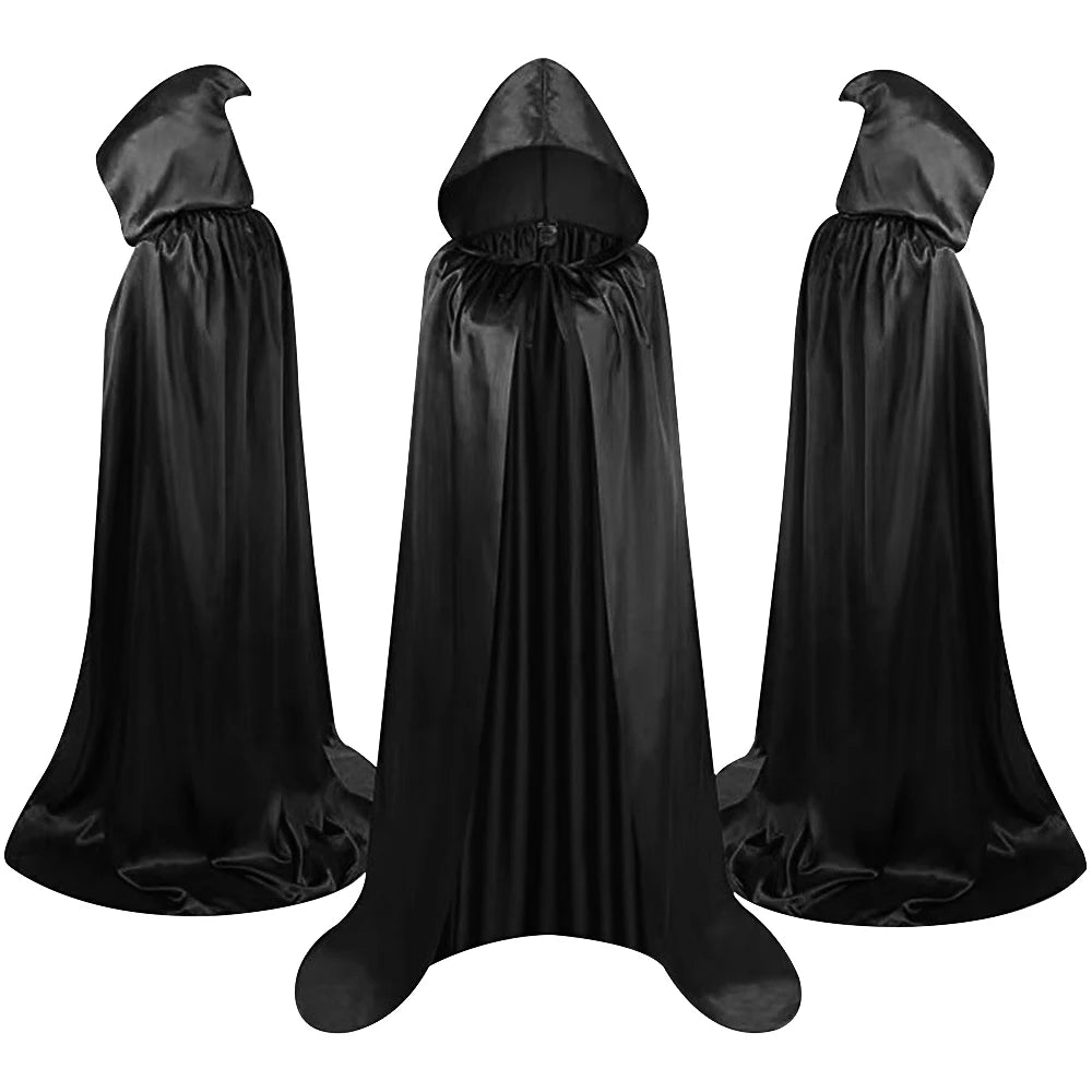 Black Wizard Cloak Costume Cape for Cosplay and Halloween