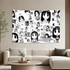 A vibrant wall tapestry featuring various characters from the Azumanga Daioh anime series.