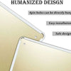 A close-up view of a rectangular metal wall art sign with a light gold finish, showing 4 pin holes for hanging.