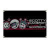 A black banner featuring cartoon faces and text for Scotty Cameron Custom Shopboys