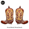 A pair of western theme foil horse number balloons in brown and gold colors.