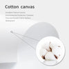 Close-up view of white cotton canvas fabric texture and fibers.
