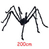 A black plush spider with long legs, used as a Halloween decoration.
