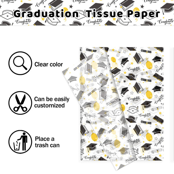 Graduation Gift Wrapping Paper Set for Parties & Presents