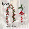 Two pieces of artificial red berry holly Christmas garland with a total length of 180cm.