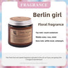 A jar of Berlin girl floral fragrance candle with a gold lid and label