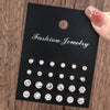 12-Pair Zircon Stud Earring Collection