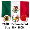 Embroidered Mexico flag tapestry banner in green white and red colors