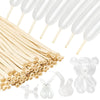 A collection of white twisting balloons and balloon sticks for party decor and DIY modeling.