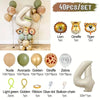 Jungle animal balloon set featuring a large number 4 and various animal shapes like lion giraffe and tiger