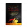 A dark canvas wall art featuring a biblical quote: When I fall, I shall arise, when I sit in darkness, the Lord shall be a li