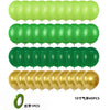 A set of 40 balloons in various shades of green and gold for birthday decor