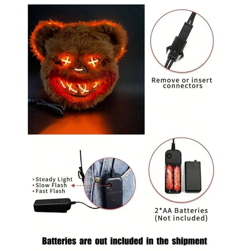 LED Glowing Bloody Rabbit Horror Mask