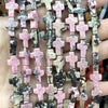 Natural Stone Cross Beads for Jewelry Making