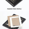 A premium thick profile dark wood photo frame with antique gold trim shown in a close-up view.