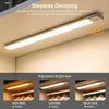 Adjustable brightness lighting options including Warm White, Cold White, and Natural White light panels.