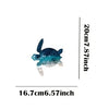 Rustic iron wall art sculpture of a blue and green fish