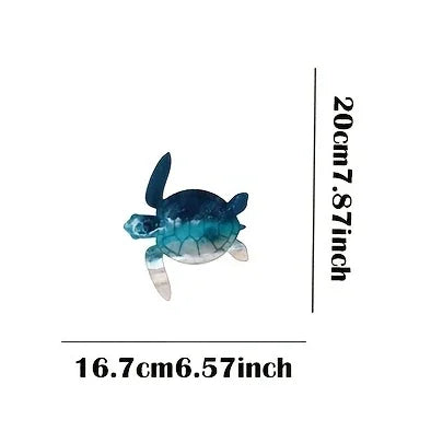 Rustic iron wall art sculpture of a blue and green fish