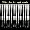 White glow fiber optic wands with three flash modes displayed in a row.