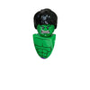 A green, muscular figure with black hair, representing a horror movie icon, made of building blocks.