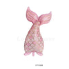 Pink mermaid tail foil balloon decoration with a dolphin fin shape