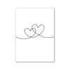Minimalist couple line art featuring two intertwined heart shapes on a white background.