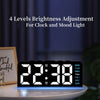 A digital clock display showing 22:38 with a blue glow, used for brightness adjustment.